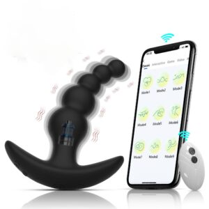 Anal plug مدرج فيبريشن تحكم موبيل وريمود